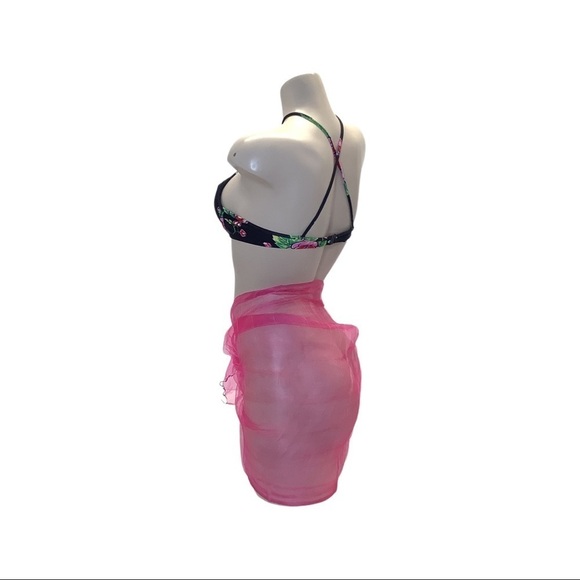 Zuliana Barbie Pink Scarf/Cover Up Sarong Short Skirt. Made in USA. New - Picture 2 of 4